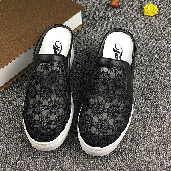 slippers 2021 womens shoes version baotou half-trailer lace breathable increased slope-heel women platform sandals, Black
slippers 2021 womens shoes version baotou half-trailer lace breathable increased slope-heel women platform sandals, Black