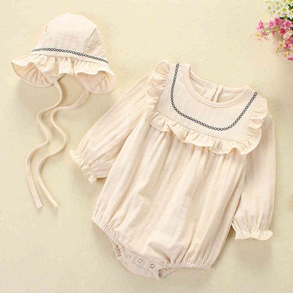 spring born baby girls long sleeve embroider rompers and hat clothes autumn toddler jumpsuits 210429, Blue
spring born baby girls long sleeve embroider rompers and hat clothes autumn toddler jumpsuits 210429, Blue