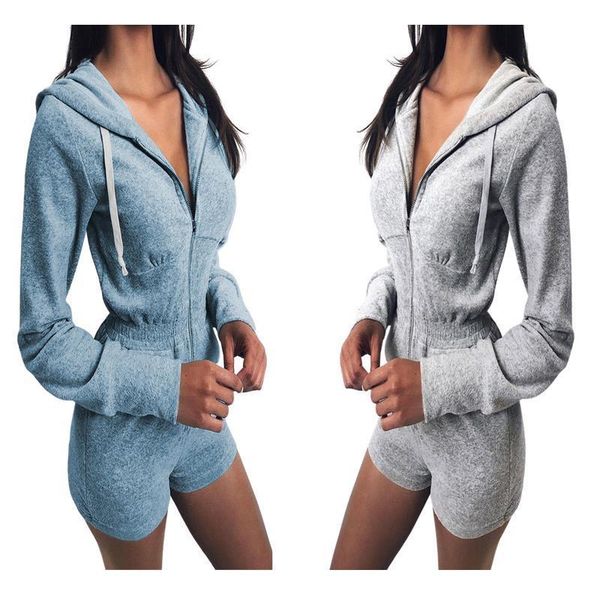regular long sleeve hooded zip women rompers up playsuit solid color high waist elastic jumpsuit, Black;white
regular long sleeve hooded zip women rompers up playsuit solid color high waist elastic jumpsuit, Black;white