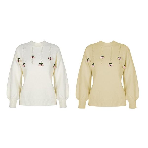 korean style three-dimensional cherry sweater loose full sleeve knit sweaters women pullovers women's, White;black
korean style three-dimensional cherry sweater loose full sleeve knit sweaters women pullovers women's, White;black