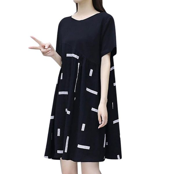 casual dresses fashion women oversized dress black loose knee length short sleeve splicing round collar lovely selling 2021, Black;gray
casual dresses fashion women oversized dress black loose knee length short sleeve splicing round collar lovely selling 2021, Black;gray