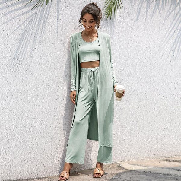 women's tracksuits women suit spring summer 3pieces cardigans 2021 loose outwear pants casual holidays wearing clothing, Gray
women's tracksuits women suit spring summer 3pieces cardigans 2021 loose outwear pants casual holidays wearing clothing, Gray