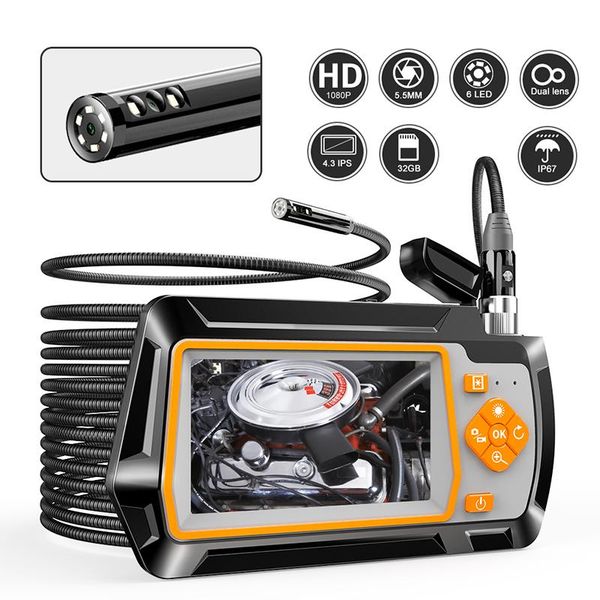 dual lens inspection camera with 4.3 inch ips lcd screen 3.9mm endoscope 6 led 3x zoom ip67 waterproof snake ip cameras
dual lens inspection camera with 4.3 inch ips lcd screen 3.9mm endoscope 6 led 3x zoom ip67 waterproof snake ip cameras