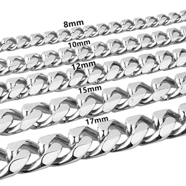 5/8/10/12/15/17/19mm wide mens jewelry metal stainless steel silver tone custom cuban curb chain necklace or bracelet 7-40inches chains
5/8/10/12/15/17/19mm wide mens jewelry metal stainless steel silver tone custom cuban curb chain necklace or bracelet 7-40inches chains