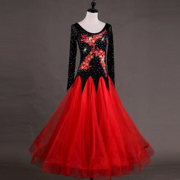 ballroom dance dresses practice competition modern women flamenco waltz tango smooth costumes m038 stage wear, Black;red
ballroom dance dresses practice competition modern women flamenco waltz tango smooth costumes m038 stage wear, Black;red