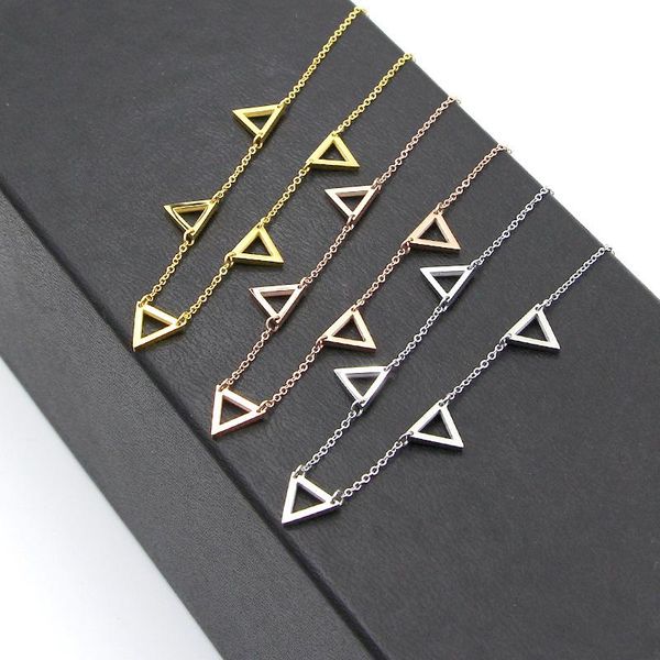 pendant necklaces martick titanium steel woman necklace 5 openwork triangles geometric for lady femmal europe brand jewelry p169, Silver
pendant necklaces martick titanium steel woman necklace 5 openwork triangles geometric for lady femmal europe brand jewelry p169, Silver