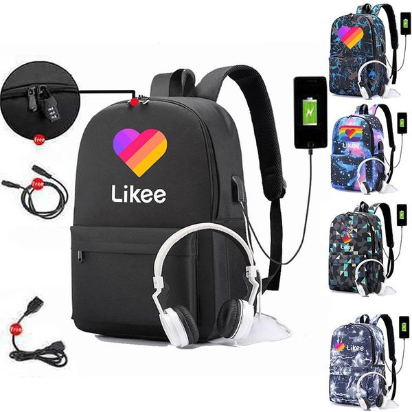 backpack "likee 1 (like video)" usb charging bags men anti-theft likee app russia heart cat bag school for teenage girls
backpack "likee 1 (like video)" usb charging bags men anti-theft likee app russia heart cat bag school for teenage girls