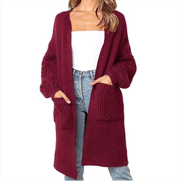 women fashion autumn winter womens sweater ladies solid knitted long sleeve pockets cardigans outerwear a40, White;black
women fashion autumn winter womens sweater ladies solid knitted long sleeve pockets cardigans outerwear a40, White;black