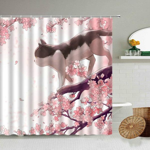 japanese pink cherry blossom flower shower curtain cute cat pet girl bathroom wall decoration with hook waterproof cloth screen curtains
japanese pink cherry blossom flower shower curtain cute cat pet girl bathroom wall decoration with hook waterproof cloth screen curtains