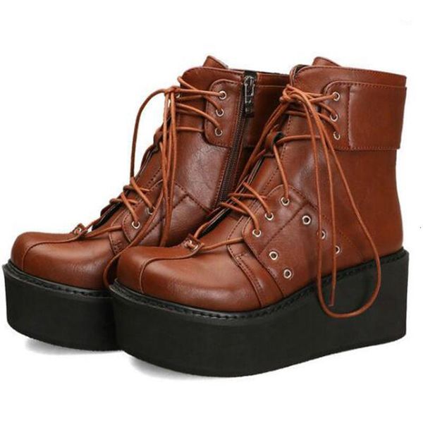 boots autumn winter women's shoes fashion wedge ankle heels sweet lace-up woman platform boot zapatos de mujer fa711 sm64, Black
boots autumn winter women's shoes fashion wedge ankle heels sweet lace-up woman platform boot zapatos de mujer fa711 sm64, Black