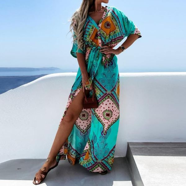 casual dresses women dress fashion print v neck summer 2021 high split lace-up boho beachwear orange xl vestidos, Black;gray
casual dresses women dress fashion print v neck summer 2021 high split lace-up boho beachwear orange xl vestidos, Black;gray