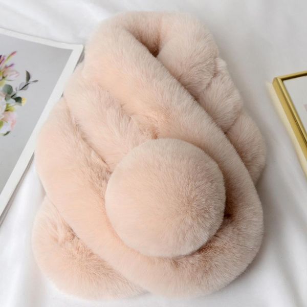 scarves scarf female autumn and winter fur plush thick warm solid color ball cross for women, Blue;gray
scarves scarf female autumn and winter fur plush thick warm solid color ball cross for women, Blue;gray