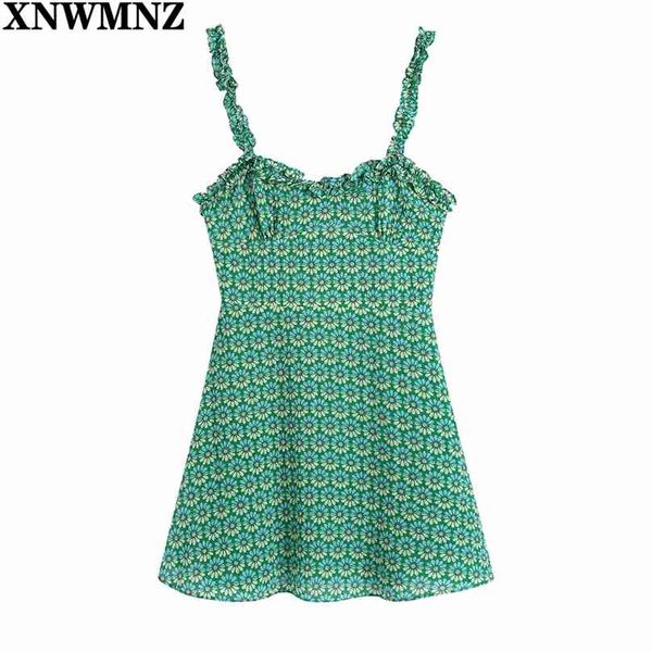 green floral print mini summer dress women sleeveless straps ruffle party dresses woman chic lining vintage 210520, Black;gray
green floral print mini summer dress women sleeveless straps ruffle party dresses woman chic lining vintage 210520, Black;gray