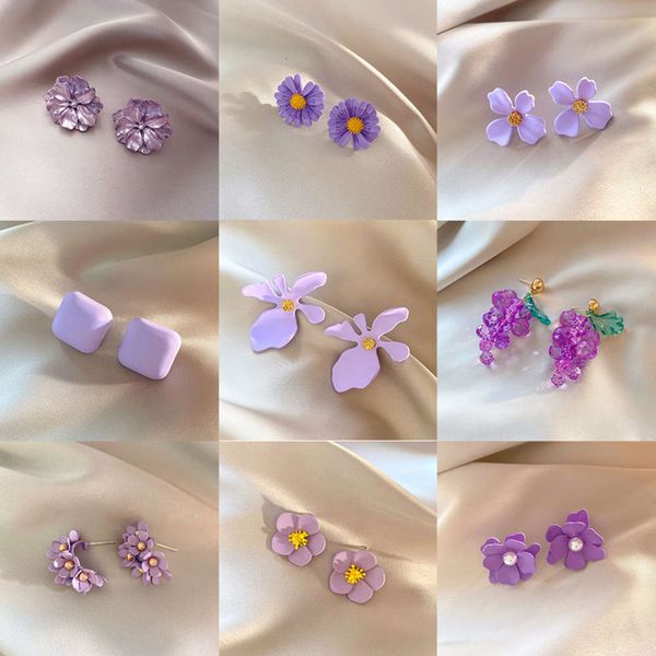 purple korean style flower super fairy women's new popular and earrings in 2020, Black
purple korean style flower super fairy women's new popular and earrings in 2020, Black