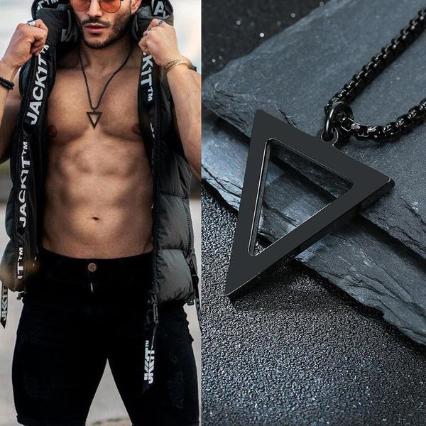 pendant necklaces black triangle necklace for men stainless steel chain mens geometric neck jewelry, Silver
pendant necklaces black triangle necklace for men stainless steel chain mens geometric neck jewelry, Silver