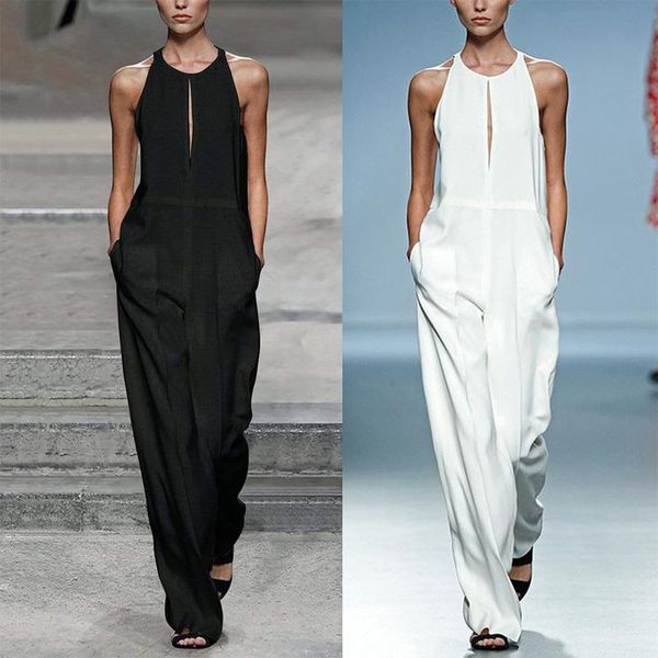 women's jumpsuits & rompers summer wide leg o neck women jumpsuit 2021 full length hollow out elegant sleeveless halter feminine office, Black;white
women's jumpsuits & rompers summer wide leg o neck women jumpsuit 2021 full length hollow out elegant sleeveless halter feminine office, Black;white