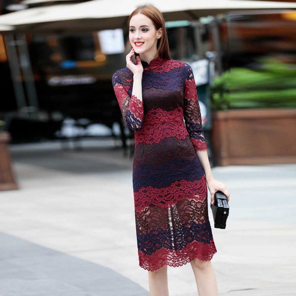 casual dresses portrait lace elegant banquet ladies dress seven-point turtleneck sleeves contrast skinny qipao z7mm, Black;gray
casual dresses portrait lace elegant banquet ladies dress seven-point turtleneck sleeves contrast skinny qipao z7mm, Black;gray