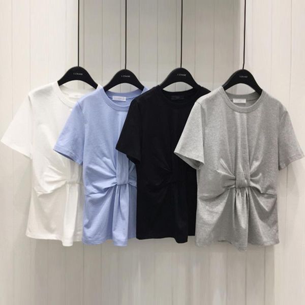 casual simple o-neck solid femme tee 2021 chic folds design woman tshirts summer short sleeve all match women fashion women's t-shirt, White
casual simple o-neck solid femme tee 2021 chic folds design woman tshirts summer short sleeve all match women fashion women's t-shirt, White