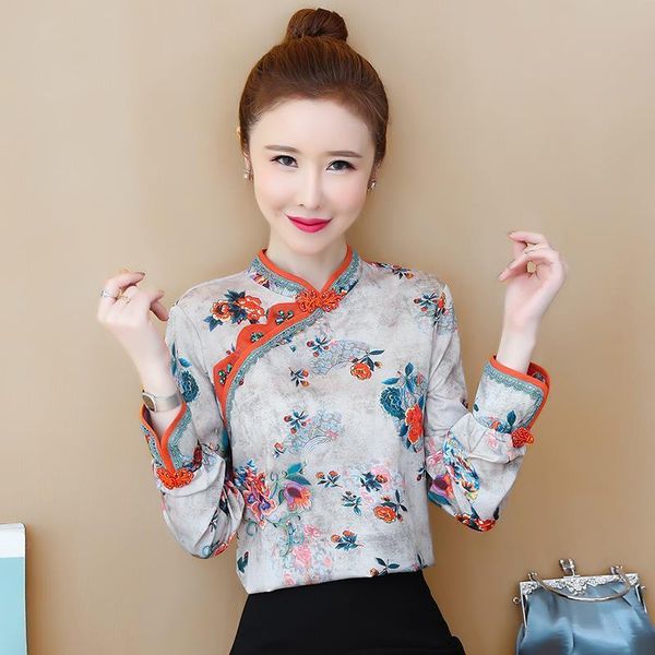 women's blouses & shirts chinese style retro printed shirt spring and autumn long-sleeved 2021 fashion temperament casual, White
women's blouses & shirts chinese style retro printed shirt spring and autumn long-sleeved 2021 fashion temperament casual, White