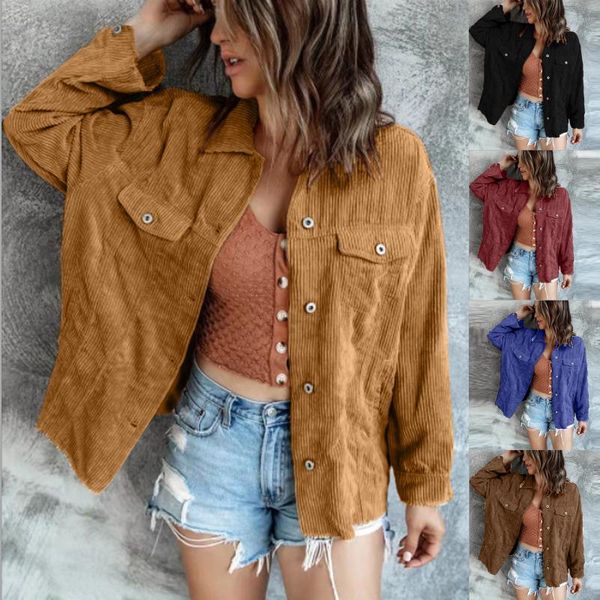women's jackets fashion women solid color button shirt casual loose lapel hanging striped jacket pocket plus size clothing 2021, Black;brown
women's jackets fashion women solid color button shirt casual loose lapel hanging striped jacket pocket plus size clothing 2021, Black;brown