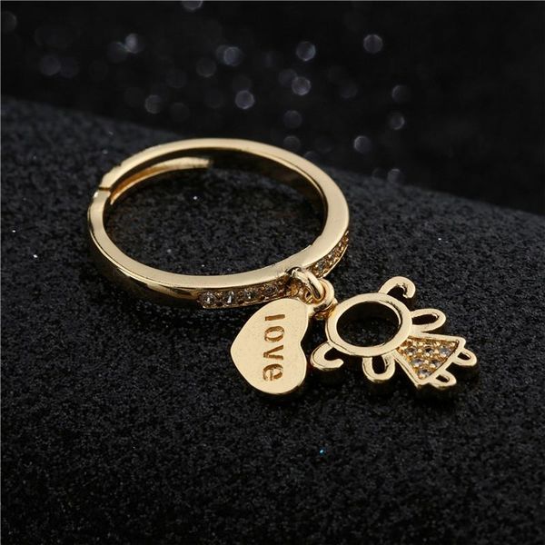 fashion gold color love little girl charm ring + cz open-end design party femme bijoux mother's day gift cluster rings, Golden;silver
fashion gold color love little girl charm ring + cz open-end design party femme bijoux mother's day gift cluster rings, Golden;silver