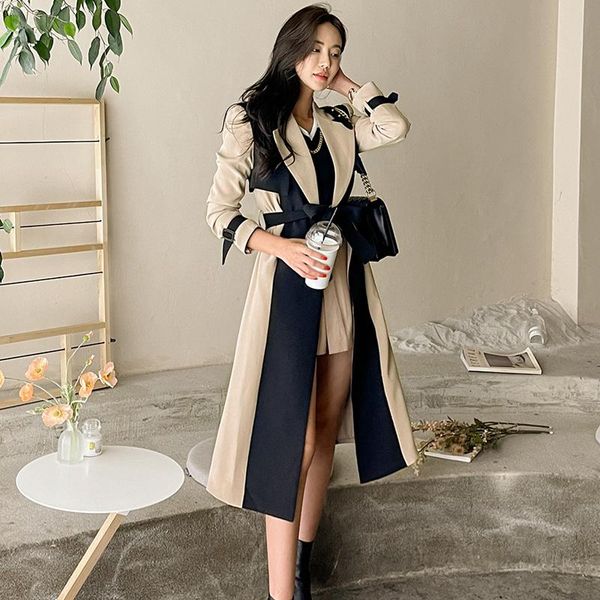 women's trench coats vintage casual patchwork hit color coat female autumn lapel collar long sleeve high waist lace up windbreaker 2021, Tan;black
women's trench coats vintage casual patchwork hit color coat female autumn lapel collar long sleeve high waist lace up windbreaker 2021, Tan;black