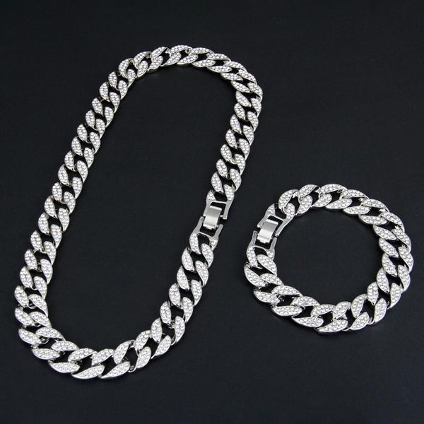 hip hop necklaces iced out crystal rhinestone cuban link necklace mens gold silver color punk bracelet set for women chains
hip hop necklaces iced out crystal rhinestone cuban link necklace mens gold silver color punk bracelet set for women chains
