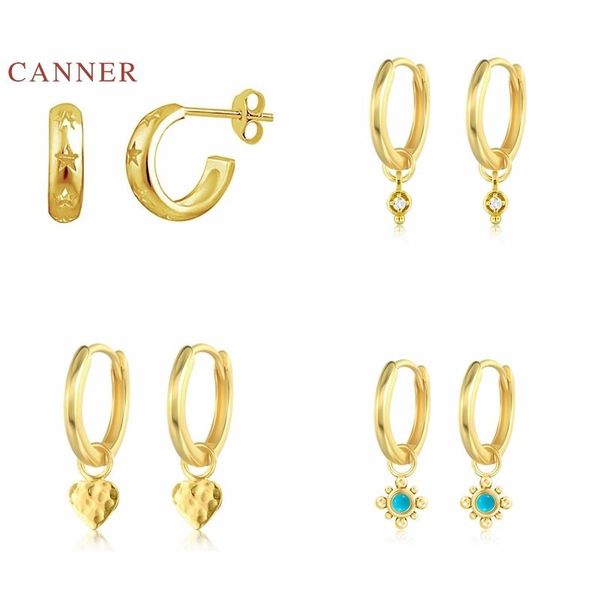hoop & huggie canner 925 sterling silver earrings for women heart charm beaded turquoise starry sky hoops pendientes jewelry joyero, Golden;silver
hoop & huggie canner 925 sterling silver earrings for women heart charm beaded turquoise starry sky hoops pendientes jewelry joyero, Golden;silver