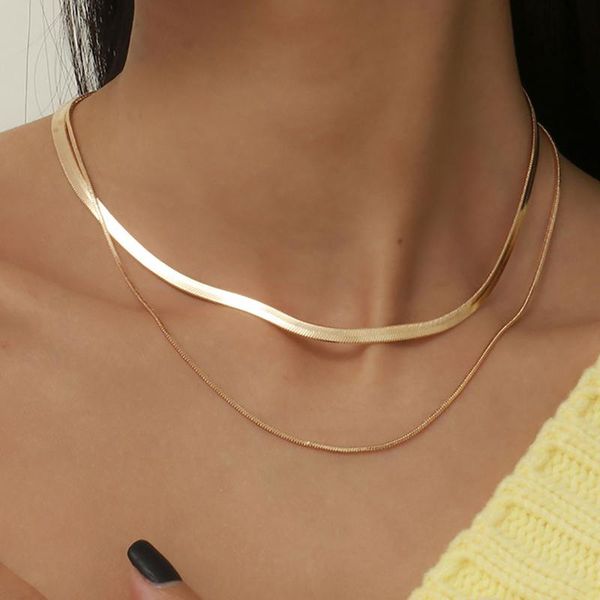 multilayer retro simple adjustable flat snake chain necklace lady metal short clavicle necklaces fashion glamour girl jewelry chokers, Golden;silver
multilayer retro simple adjustable flat snake chain necklace lady metal short clavicle necklaces fashion glamour girl jewelry chokers, Golden;silver