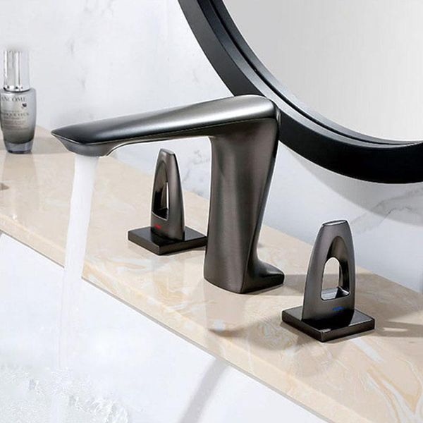 bathroom sink faucets basin double handle three hole widespread gun gray brass mixer taps and cold water wash faucet
bathroom sink faucets basin double handle three hole widespread gun gray brass mixer taps and cold water wash faucet