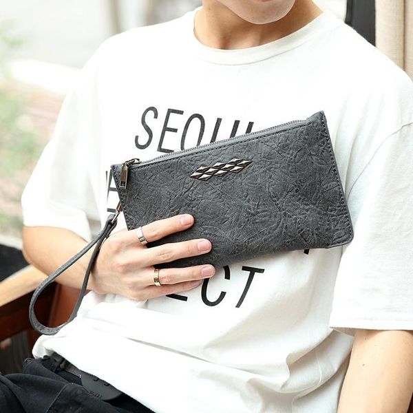 wallets tidog korean male bag hand clutch fashion wallet, Red;black