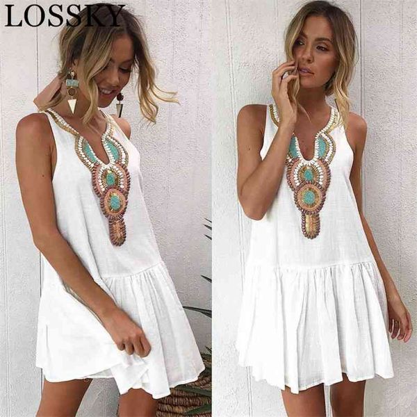 lossky women summer sleeveless white dress retro print v neck back with button ruffles beach vestidos de verano 210520, Black;gray
lossky women summer sleeveless white dress retro print v neck back with button ruffles beach vestidos de verano 210520, Black;gray