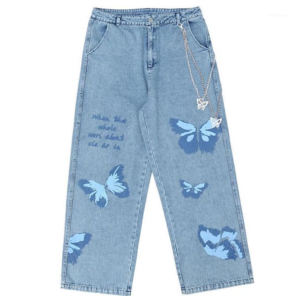 hip hop jeans men streetwear butterfly chain straight pants 2021 harajuku oversize loose joggers trousers drop men's, Black
hip hop jeans men streetwear butterfly chain straight pants 2021 harajuku oversize loose joggers trousers drop men's, Black