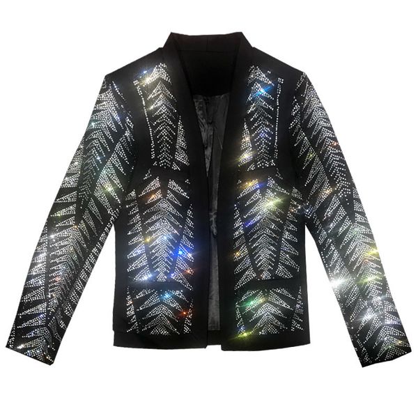 men's suits & blazers luxury rhinestone fancy party masculino slim fit singer host drilling man's suit jacket evening prom stage e, White;black
men's suits & blazers luxury rhinestone fancy party masculino slim fit singer host drilling man's suit jacket evening prom stage e, White;black