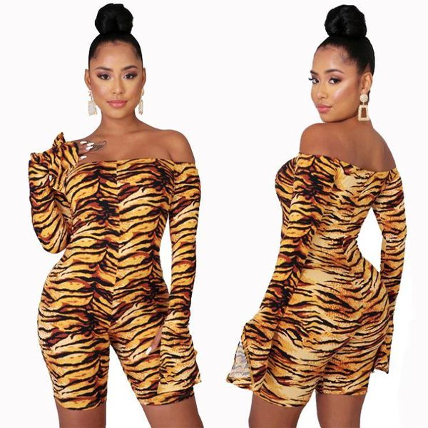women's jumpsuits & rompers off the shoulder long sleeve tiger stripe woman clothes jumpsuit clothing, Black;white
women's jumpsuits & rompers off the shoulder long sleeve tiger stripe woman clothes jumpsuit clothing, Black;white
