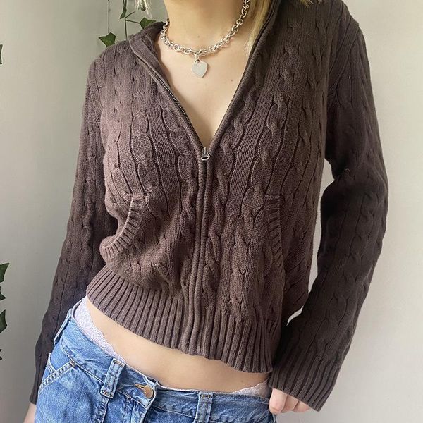 women's knits & tees vintage brown solid hooded y2k sweaters women fall winter lantern sleeve zip up jacket knitted hoodies cropped car, White
women's knits & tees vintage brown solid hooded y2k sweaters women fall winter lantern sleeve zip up jacket knitted hoodies cropped car, White