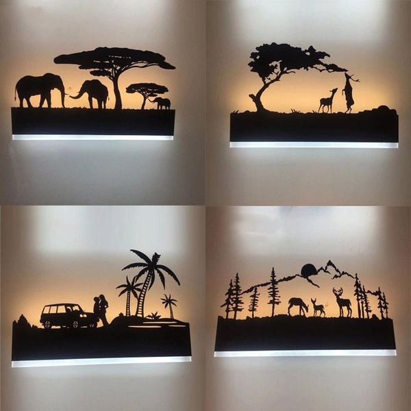 wall lamp personalized bedside led light corridor cartoon acrylic iron el club lighting