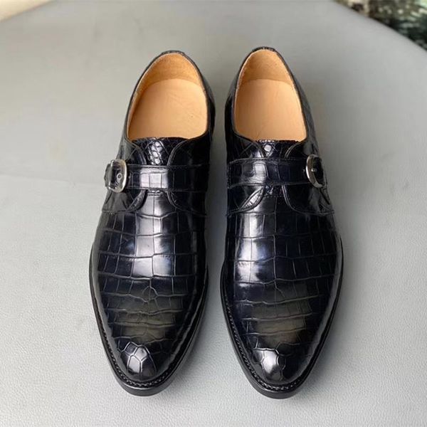 authentic exotic crocodile belly skin buckle strap businessmen dress shoes genuine alligator leather handmade male oxford, Black
authentic exotic crocodile belly skin buckle strap businessmen dress shoes genuine alligator leather handmade male oxford, Black