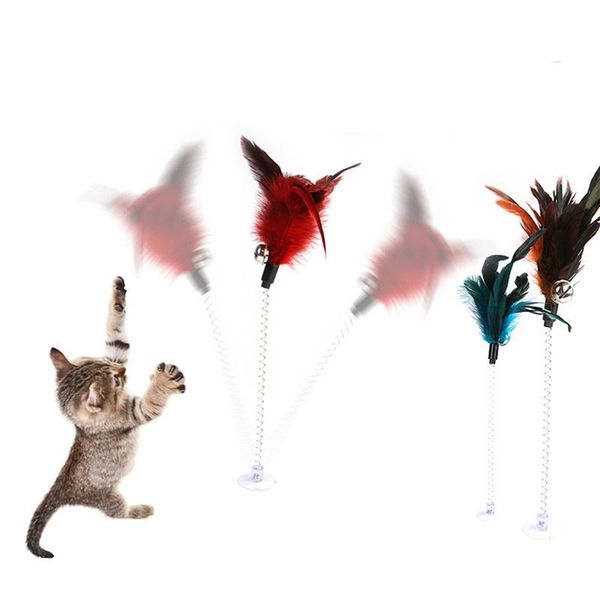 cat toys interactive elastic feather sucker kitten playing cats pet itch