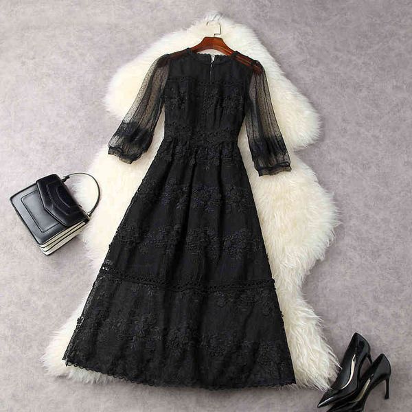 casual dresses spring summer 3/4 sleeve round neck black floral print lace embroidery panelled zipper mid-calf dress elegant 21m2311981 g920, Black;gray
casual dresses spring summer 3/4 sleeve round neck black floral print lace embroidery panelled zipper mid-calf dress elegant 21m2311981 g920, Black;gray