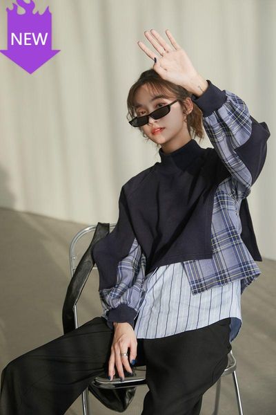 women's hoodies & sweatshirts turtleneck long sleeve pullover korean style clothes autumn sweatshirt plaid women 2021 patchwork, Black
women's hoodies & sweatshirts turtleneck long sleeve pullover korean style clothes autumn sweatshirt plaid women 2021 patchwork, Black
