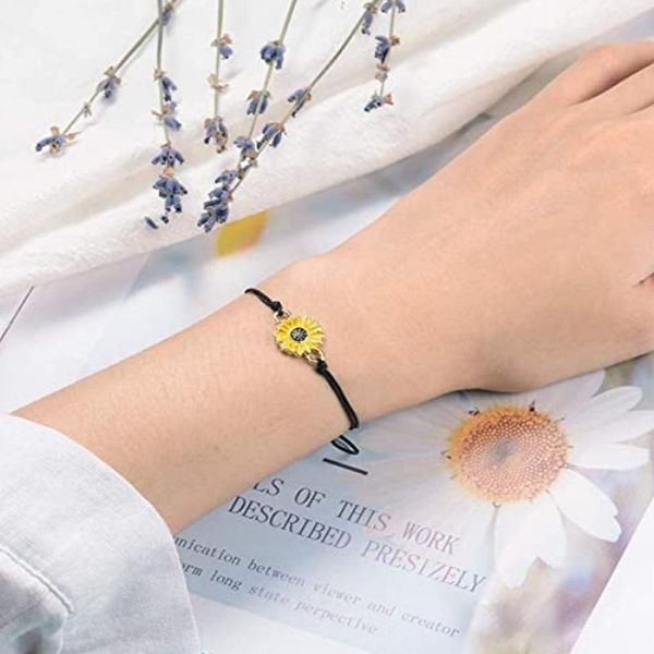 sunflower sun flower daisy wax thread woven friendship card bracelet charm bracelets, Golden;silver
sunflower sun flower daisy wax thread woven friendship card bracelet charm bracelets, Golden;silver