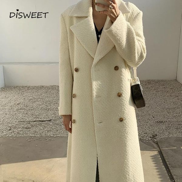 women's wool & blends long solid woolen coat for woman korean lapel double-breasted loose jackets women slim belt double breasted, Black
women's wool & blends long solid woolen coat for woman korean lapel double-breasted loose jackets women slim belt double breasted, Black