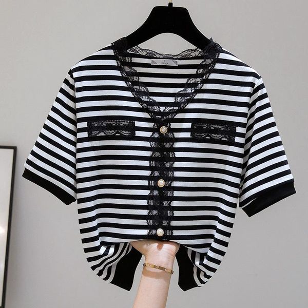 women's t-shirt fashion lace splicing women casual short sleeve cotton pullover tees summer woman clothing, White
women's t-shirt fashion lace splicing women casual short sleeve cotton pullover tees summer woman clothing, White