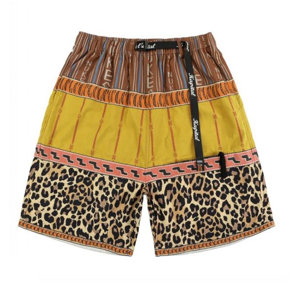 men's shorts elastic waist patchwork leopard kapital men women ribbon casual beach side pockets mesh breeches, White;black
men's shorts elastic waist patchwork leopard kapital men women ribbon casual beach side pockets mesh breeches, White;black