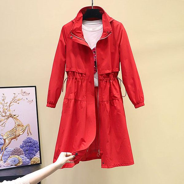 women's trench coats long red windbreaker for spring autumn 2021 korean loose leisure over the knee thin section hooded coat y06, Tan;black
women's trench coats long red windbreaker for spring autumn 2021 korean loose leisure over the knee thin section hooded coat y06, Tan;black