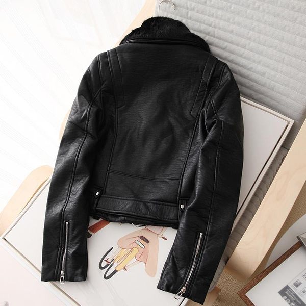 women's jackets streetwear women slim biker pu leather jacket autumn winter detachable fur collar warm long sleeve short coat office, Black;brown
women's jackets streetwear women slim biker pu leather jacket autumn winter detachable fur collar warm long sleeve short coat office, Black;brown