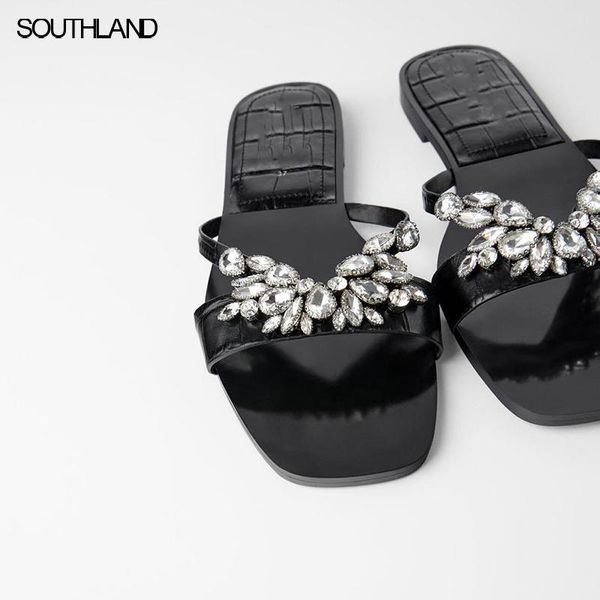 slippers southland summer flat acrylic diamond decoration heel beach shoes sandals women's, Black
slippers southland summer flat acrylic diamond decoration heel beach shoes sandals women's, Black