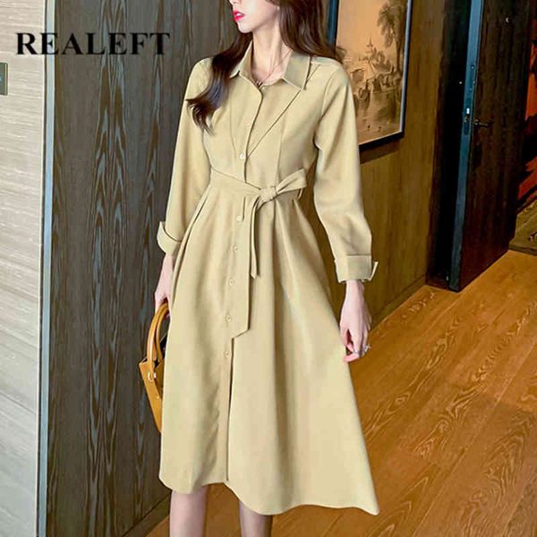 spring summer women dress elegant solid color turn down collar natural waist women's casual dresses female 210428, Black;gray
spring summer women dress elegant solid color turn down collar natural waist women's casual dresses female 210428, Black;gray