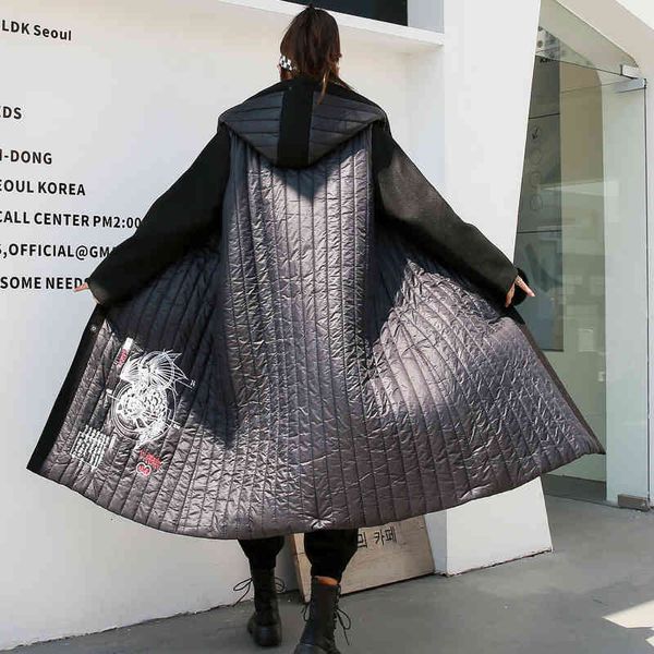 down women's winter age reduction mid-length cotton-padded jacket women, Black
down women's winter age reduction mid-length cotton-padded jacket women, Black